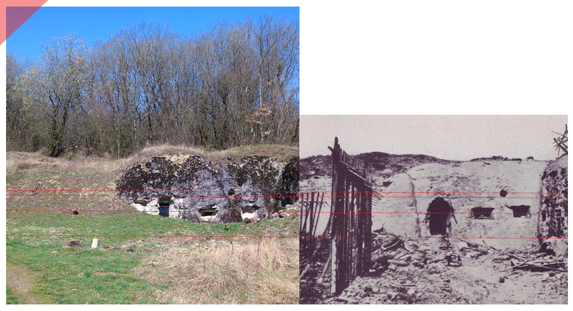 Fort Douaumont North West Entrance Now Then 1916 2017