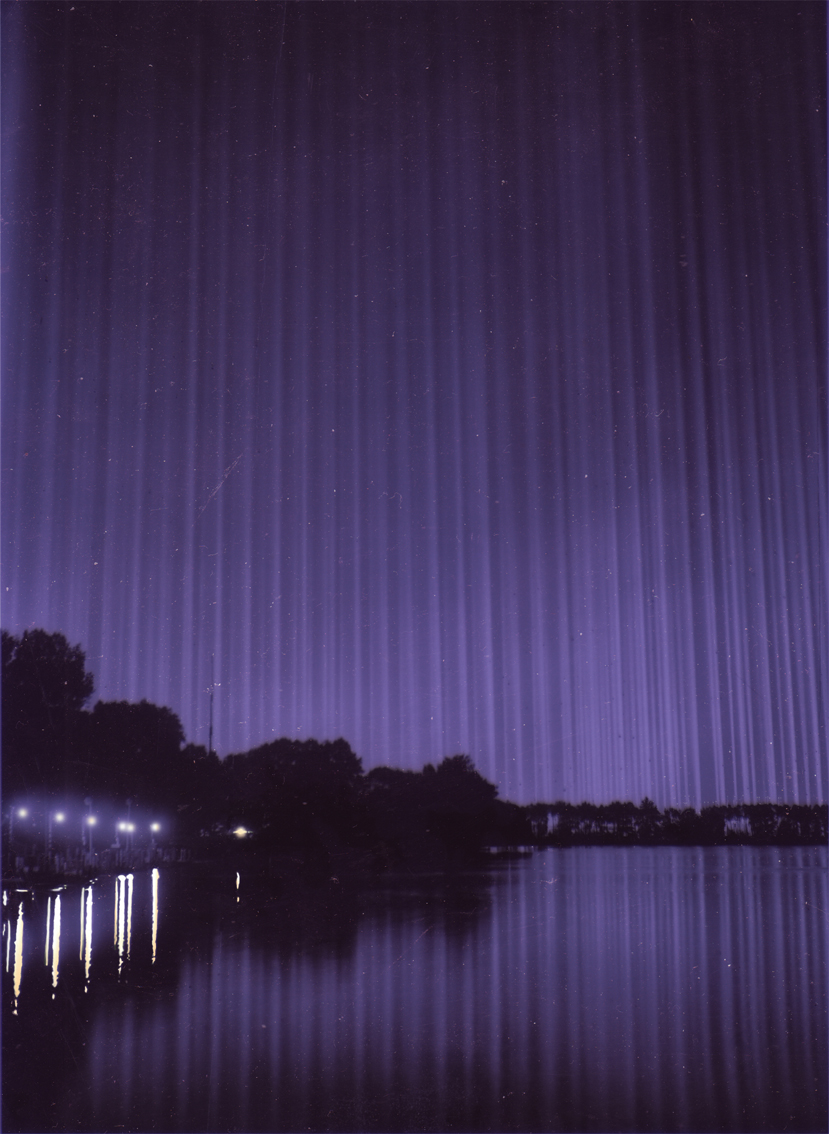 Lichtdom 1937 Lichtwand blaues violettes Licht Dome of light 1937 blue light Nuremberg