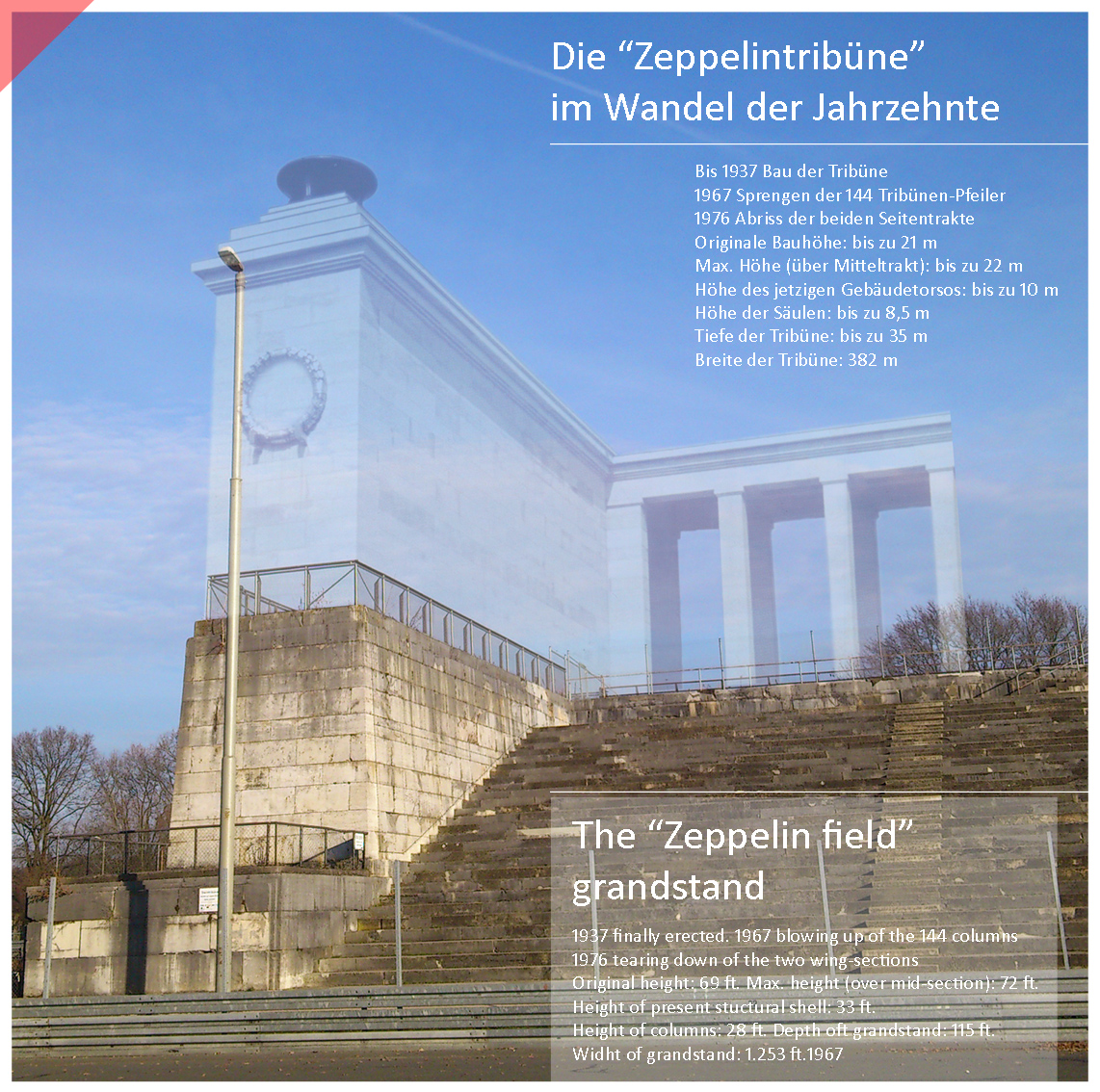 Zeppelin field grandsand postcard view