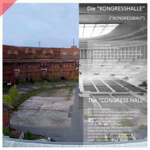 Kongresshalle-Kongressbau-Nürnberg-Reichsparteitage-Dach-Überblenden-Rundung-transparent-innen-Drohne-Luftbild-Party-Rally-Grounds-new-Congress-hall-roof-66-columns-drone-flight-inner-court-Now-Then-panoramic-view