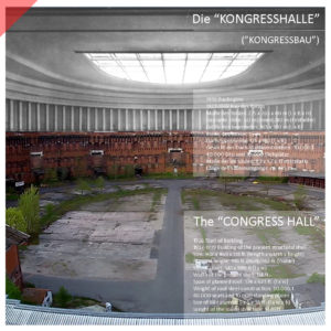 Kongresshalle-Kongressbau-Nürnberg-Reichsparteitage-Dach-Überblenden-Rundung-transparent-innen-Drohne-Luftbild-Party-Rally-Grounds-new-Congress-hall-roof-66-columns-drone-flight-inner-court-Now-Then-panoramic-view